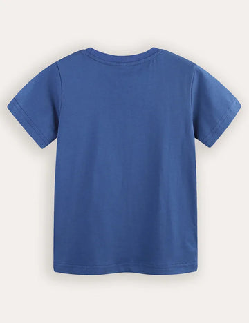 Construction Car Printed Short Sleeve T-Shirt